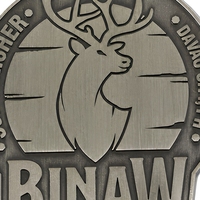 Custom Zinc Alloy Casting Antique Silver Finish Trail Run Medal with Digital Printing Ribbon