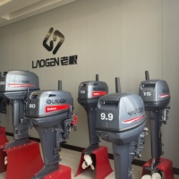 Mesin Perahu Luar Papan (Outboard) Bensin 2 Tak 246cc 2 Silinder Berpendingin Air Laogen LG15F 15HP Baru dengan Starter Manual/Elektrik