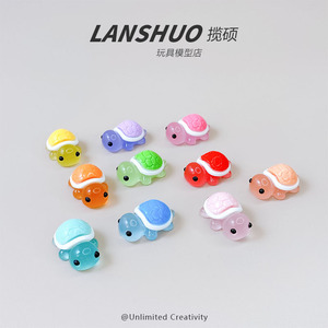 Lanshuo - Juego de Joyería DIY de Resina con Forma de Tortuga de Dibujos Animados, Miniatura que Brilla en la Oscuridad, Decoración para el Hogar, Manualidades de Plástico con Forma de Animal - Product Image 2