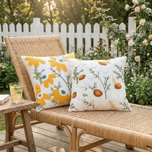 Embroidered Throw Pillow Cover - 18x18 Decorative Pillow Cover with Zipper Aesthetic Cute Design Boho Cozy Throw Pillowcase - Product Image 5