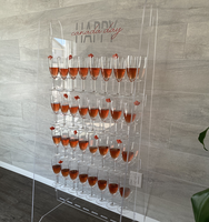 Nouveaux produits : Porte-verres à champagne mural en acrylique pour mariage, capacité de 40 flûtes, pour vin mousseux