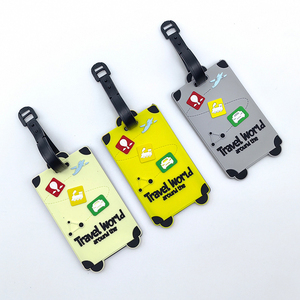 Étiquette de bagage personnalisée en silicone, porte-adresse en PVC pour valise, étiquettes d'embarquement en gros - Product Image 1