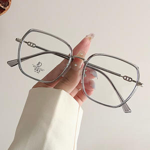 Monture de lunettes Qianai géométrique en TR90, anti-lumière bleue, monture complète unisexe, verres AC, design irrégulier - Product Image 1