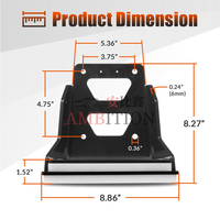 Support de moteur de popa pour kayaks, en aluminium robuste de 6 mm d'épaisseur, pour moteur de popa, poussée maximale de 3 CV, 3,75 x 4,75 pouces