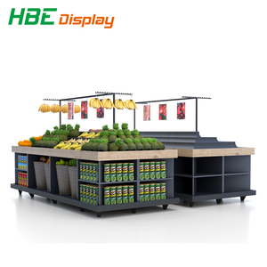 Siêu Thị Cửa Hàng Tạp Hóa Gỗ Rau Và Trái Cây Đảo Hiển Thị Trường Hợp Sản Xuất Bảng Hiển Thị - Product Image 6