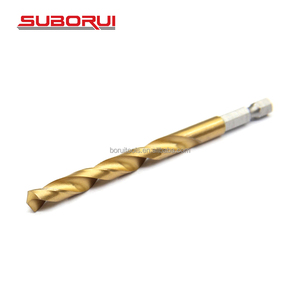 SUBORUI HSS entièrement rectifié changement rapide 1/4 <span class=keywords><strong>foret</strong></span> en titane pilote à tige hexagonale <span class=keywords><strong>pour</strong></span> le forage des métaux - Product Image 1