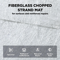Tapis de fibre de verre E-Glass coupé 50 po x 30 pi, qualité marine 450 g/m², haute résistance, pour petits bateaux de pêche, en poudre CSM
