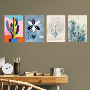 Vente en gros 2025 Affiche d'art en métal de style jardin Impression botanique en étain Décoration murale de couloir montée par aimant Plaque peinte - Product Image 5