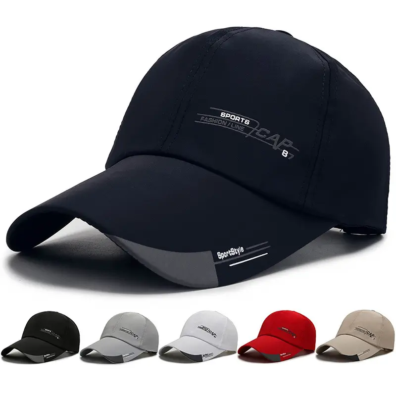 Outdoor Black Waterproof Quick Dry Hats for Men Women Sport Golf Fishing Adjustable Summer Sun Baseball Caps
