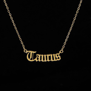 Collana di gioielli di moda <span class=keywords><strong>segno</strong></span> <span class=keywords><strong>zodiacale</strong></span> 18K oro acciaio inossidabile oro 12 collana <span class=keywords><strong>zodiacale</strong></span> - Product Image 6