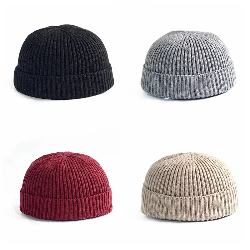 13 색 니트 비니 도커 모자 챙 모자 세련된 커프 해골 모자 아크릴 니트 모자 장식 어부 시계 모자 집주인 모자