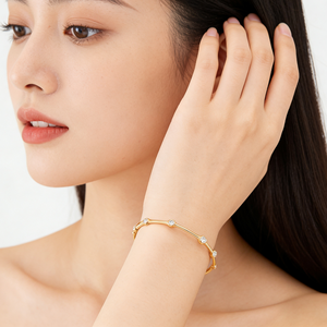 CUSTOM 9K/10K/14K/18K <b>SOLID</b> <b>GOLD</b> LAB GROWN CVD IGI/HPHT DIAMOND CLASSIC ENGAGEMENT PARTY <b>BANGLE</b> for MEN & WOMEN - Product Image 4