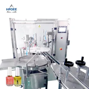 Higee Automatic Viscous Liquid Gel Nail Polish Filling Machines Glass Bottle Nail Polish Automatic Filling And Capping Machine