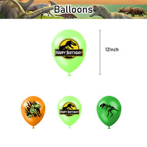 Ballons en latex imprimés pour fête d'anniversaire sur le thème des dinosaures JURASSIC, fournitures pour fête d'anniversaire en jungle, cadeaux d'anniversaire pour garçon, décoration DIY - Product Image 5