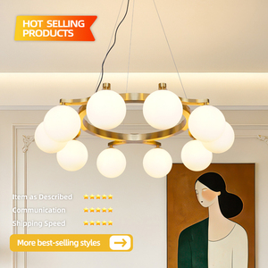 Lámpara Colgante Ovalada de Estilo Nórdico, Candelabro de Vidrio Lunar Cálido y Romántico para Sala de Estar, Dormitorio Principal, Comedor, Habitación Infantil - Product Image 2