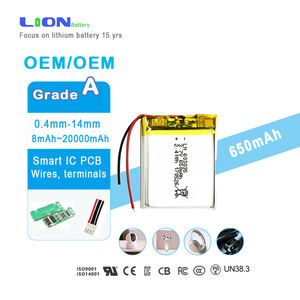 Li-Ion Lithium Polymeer Batterij 3.7 V 603035 852540 803030 3.7 V 650Mah <span class=keywords><strong>2</strong></span>,47 Wh Lipo Batterij Voor Luidspreker - Product Image 1