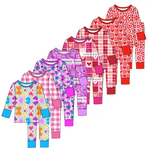 Gepersonaliseerde Kinderprint Tweedelige Pyjama Set Katoenen Luipaardprint Lente Baby Meisje Pyjama Sets Peuter Nachtkleding