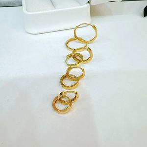 Xinfly Luxury 18K <b>Gold</b> <b>Huggie</b> Earrings <b>Solid</b> Pure Classic Style Fashionable Bridal Engagement Wedding Jewelry for Women Ladies - Product Image 4
