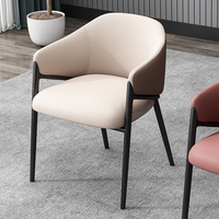 JP Cuisine Moderne Salle À Manger Sans Bras Faux Cuir Chaise Haut Dossier Ergonomique Rembourré Tissu Côté Chaise Salon Chambre