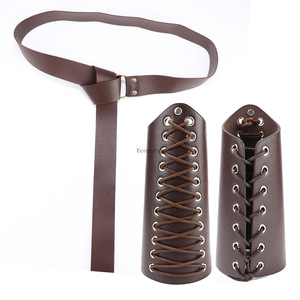 Ensemble d'accessoires de costume en cuir médiéval pour cosplay médiéval, ceinture, sacoche, protège-bras, étui à fléchettes médiéval - Product Image 5