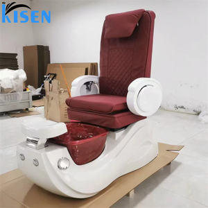 Salon de beauté électrique moderne KISEN cils noir <span class=keywords><strong>blanc</strong></span> rouge <span class=keywords><strong>beige</strong></span> fauteuil de pédicure inclinable avec massage du dos - Product Image 2