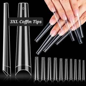 Puntas de uñas de gel suave al por mayor cubierta completa medio mate ABS Artificial claro puntas de uñas naturales Prensa en puntas de uñas - Product Image 1