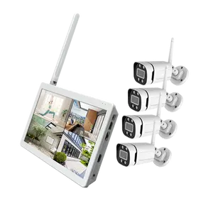 Bộ NVR Giám Sát WIFI Nhà Máy Màn Hình LCD 10.1Inch Hệ Thống Camera CCTV 1080P Giám Sát Video Không Dây Bộ NVR Giám Sát WIFI