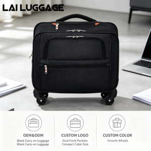 Valise cabine à ouverture frontale pour ordinateur portable, valise de voyage professionnelle avec compartiment dédié pour ordinateur portable, 180 °   Ouvrez la poche d'accès rapide - Product Image 1