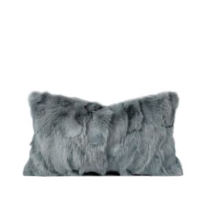 Housse de coussin en fourrure de <span class=keywords><strong>lapin</strong></span> gris de luxe, housse de coussin décorative en fausse fourrure douce pour canapé de salon, chambre à coucher, housse de coussin en peluche douce - Product Image 1