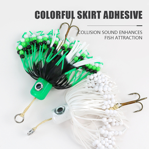 LUSHAZER pulpo falda pesca señuelo calamar Jig curricán cebo con anzuelo triple agua salada curricán señuelo para atún Marlin <span class=keywords><strong>Mahi</strong></span> - Product Image 6