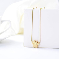 Collier urne funéraire ouvrable en acier inoxydable poli avec empreinte de patte de chien, pendentif pour cendres, bijou commémoratif minimaliste