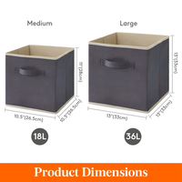 Ensemble de 4 paniers pliables écologiques pour étagère de placard, carré en tissu, cube de rangement pliable pour vêtements, jouets, sacs de gros