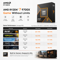 Prosesor Gaming 9700X 8-Core 16-Thread 5.5GHz 32MB L3 105W Socket AM5 DDR5 PCIe 5.0 Boxed untuk Pembuat PC Tersedia