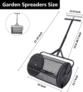 Épandeur manuel d'engrais pour l'entretien des pelouses, pour l'épandage de terreau et de compost, épandeurs de jardin pour pelouses - Product Image 3