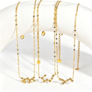 Collier Pendentif Zircon 12 Constellations Plaqué Or 18K PVD, Étanche et Inoxydable en Acier Inoxydable, Bijou Tendance - Product Image 4