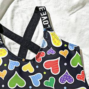 2026年新作 子供用ワンピース水着 可愛いハート柄ショルダーストラップ 8-12歳 女の子用水着 - Product Image 5