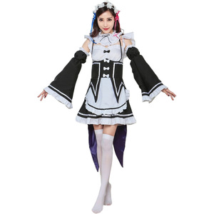 Disfraz de Sirvienta Re:Zero, Traje de Cosplay de Ram Rem, Vestido de Anime para Mujer, Tallas S-3XL, Talla Grande - Product Image 3