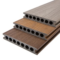UNIFLOOR Revêtement de terrasse extérieur moderne en WPC co-extrudé bicolore, écologique, résistant à l'eau, avec installation facile