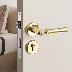 Oferta Especial: Juego de Manijas Magnéticas Silenciosas para Puertas de Madera con Acabado en Cobre Dorado para Hogar y Hotel - Product Image 1