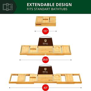 Modernes Bambus-Bad-Caddy-Tablett mit faltbarer Badewanne und ausziehbaren Seiten für den Heimgebrauch von Hotels - Product Image 2