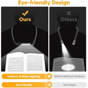 Lampe de lecture LED mains libres à col flexible pour lecteurs, idéale pour la lecture au lit, cadeau pour les amoureux des livres - Product Image 3