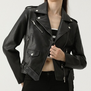 <span class=keywords><strong>Chaqueta</strong></span> de Cuero PU para Mujer, Estilo Motero, Cómoda y a la Moda, <span class=keywords><strong>Chaqueta</strong></span> Corta de Cuero PU para Dama - Product Image 1