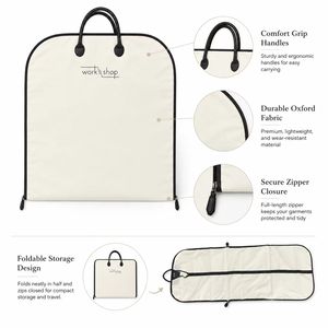 Sac de voyage imperméable en tissu Oxford pour vêtements, protège-robe et blazer haut de gamme avec fermeture éclair pour les voyages en avion et l'utilisation à l'hôtel - Product Image 3