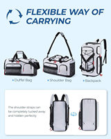 Sac de sport et de voyage en polyester imperméable avec fermeture éclair, sac à dos pliable pour PC, idéal pour la gym et l'extérieur, avec compartiment à chaussures