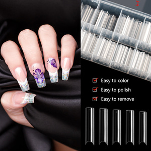Caja de puntas cuadradas rectas <span class=keywords><strong>para</strong></span> <span class=keywords><strong>uñas</strong></span> acrílicas, venta al por mayor, de media cubierta, Extra <span class=keywords><strong>largas</strong></span>, tipo C, XXL, 500 unidades - Product Image 5