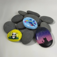 Pierres à peindre plates de 5-8 cm, lisses, naturelles, écologiques, non toxiques, pour loisirs créatifs, projets artistiques pour enfants, graffiti, mandala