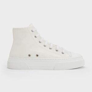 <b>White</b> Blue Denim <b>Canvas</b> High Top Platform Sneakers Side Zipper Lace Up Casual <b>Shoes</b> For Women Street Footwear - Product Image 2