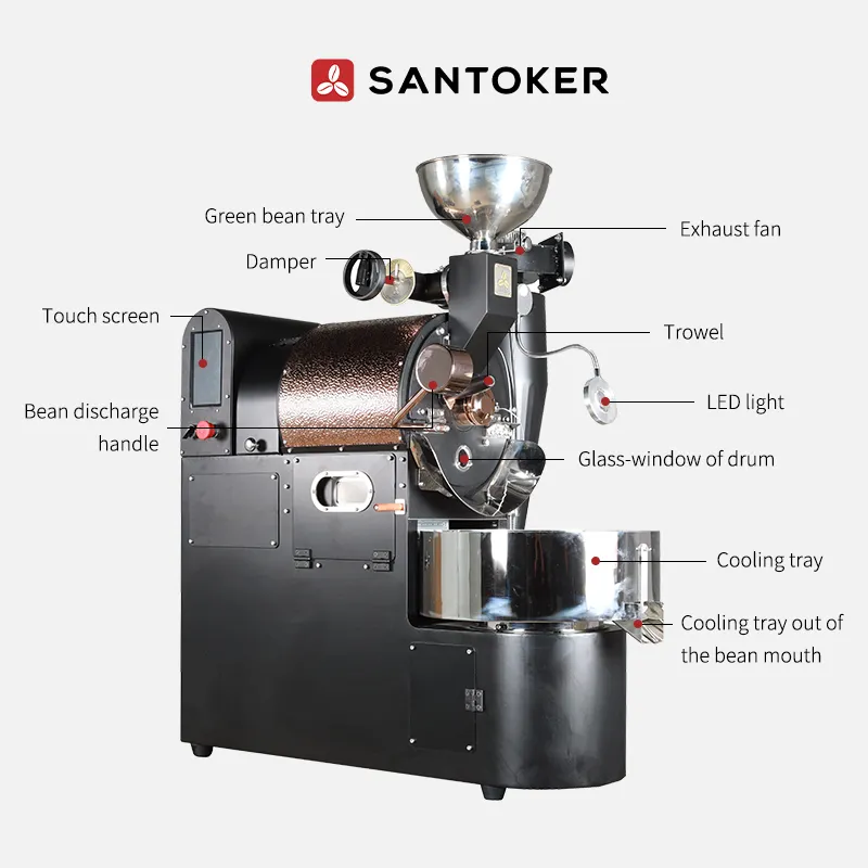 Santoker R3master Turbo 1kg 2kg 3kg Bluetooth-App Kaffee-Raster-Röstmaschine industrielle Kaffee-Röstmaschine Kaffee-Röstmaschine