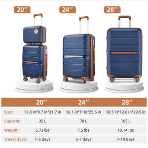 Sınır ötesi öğrenci moda düz renk büyük kapasiteli su geçirmez 4-Wheel TSA kilit taşıma ile 360 Spinner bagaj seti-On - Product Image 2