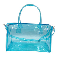 Sac de sport transparent en PVC pour femme, sac de plage transparent, personnalisation acceptée, sac de gym avec poignées et bandoulière réglable